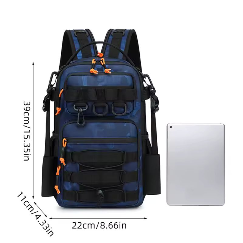 Fishing Chest Bag with Rod Holders & Tactical Molle Storage