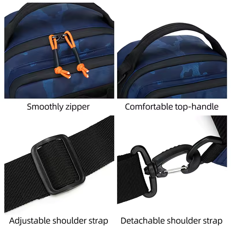 Fishing Chest Bag with Rod Holders & Tactical Molle Storage