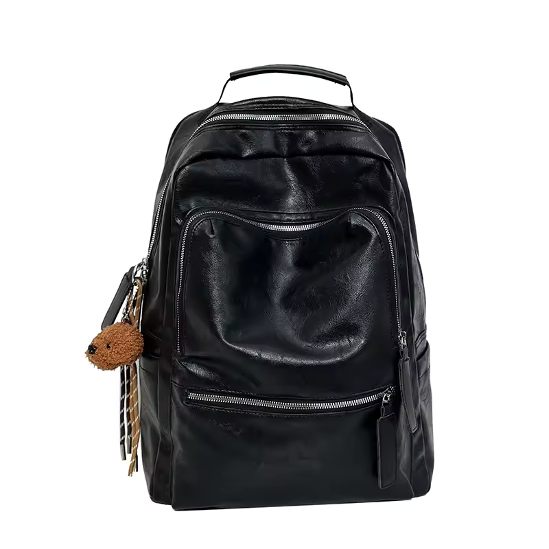 Vintage Faux Leather Laptop Backpack for Travel & Everyday Use