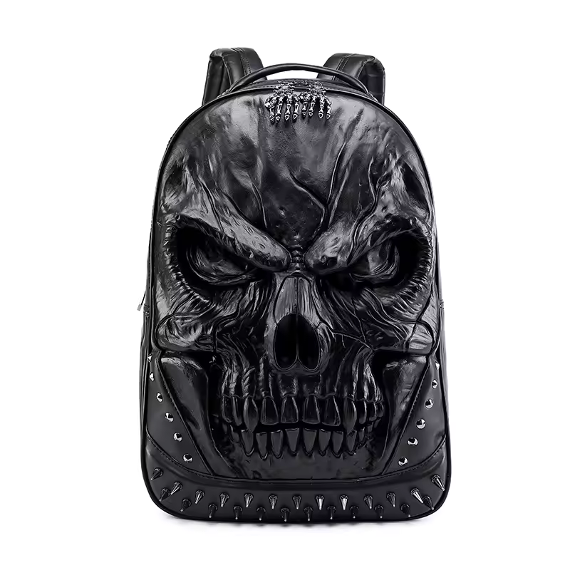 Gothic Skull Rivet Laptop Backpack