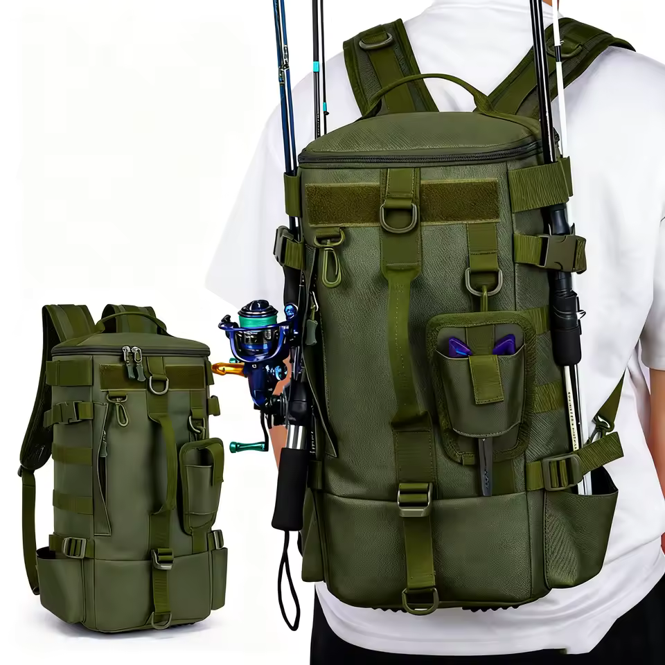 Waterproof Fishing Backpack with Rod Holders & Tackle Storage